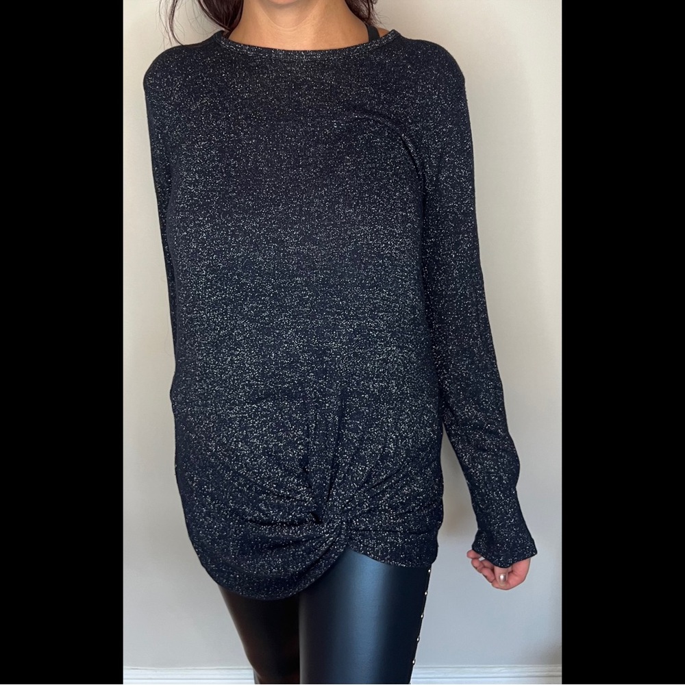 Navy sparkling top